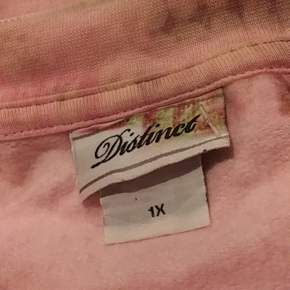Women's Distinct Peach Patterned Rhinestone Zipper - Picture 4 of 6